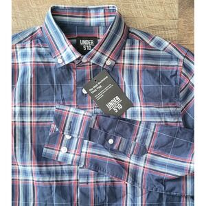 U-510 Under 5'10 Button Down Shirt Size XS NEW Blue Plaid Lightweight